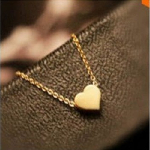 Tiny Heart Necklace Pendant Gold Plated Chain Love Gifts Women MN105 Magi Jewelry