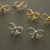 Gold/Silver/Rose Gold Cute Bow C harm Stud Earrings for Women Uniuqe Tiny Knot Ribbon Pendientes Fine Jewelry